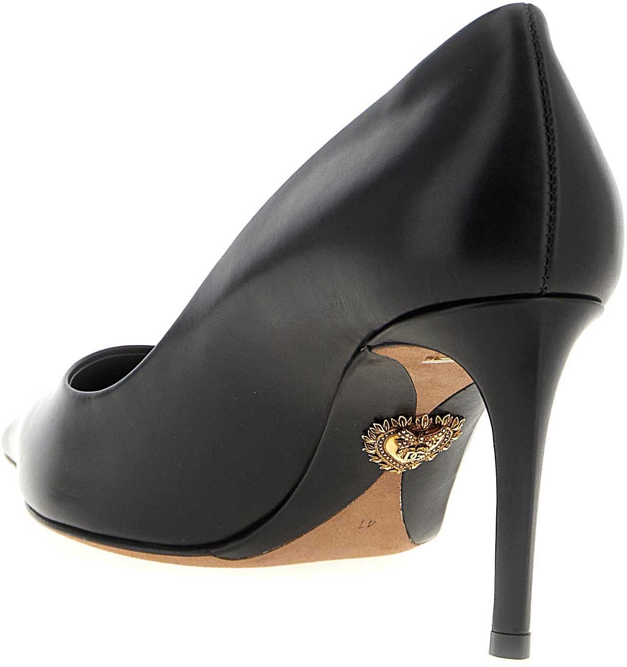 Dolce & Gabbana Black Calfskin High Heel Pumps