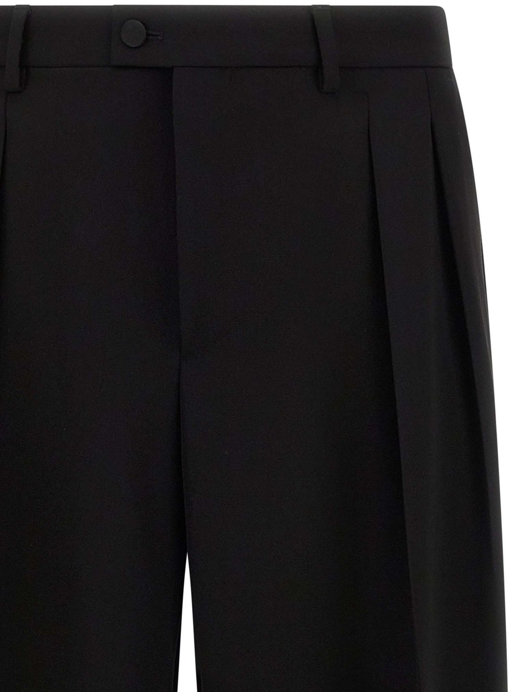 Dolce & Gabbana Black Virgin Wool Dress Pants