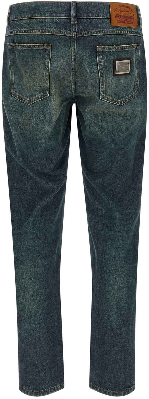 Dolce & Gabbana Blue Cotton Straight-Leg Jeans
