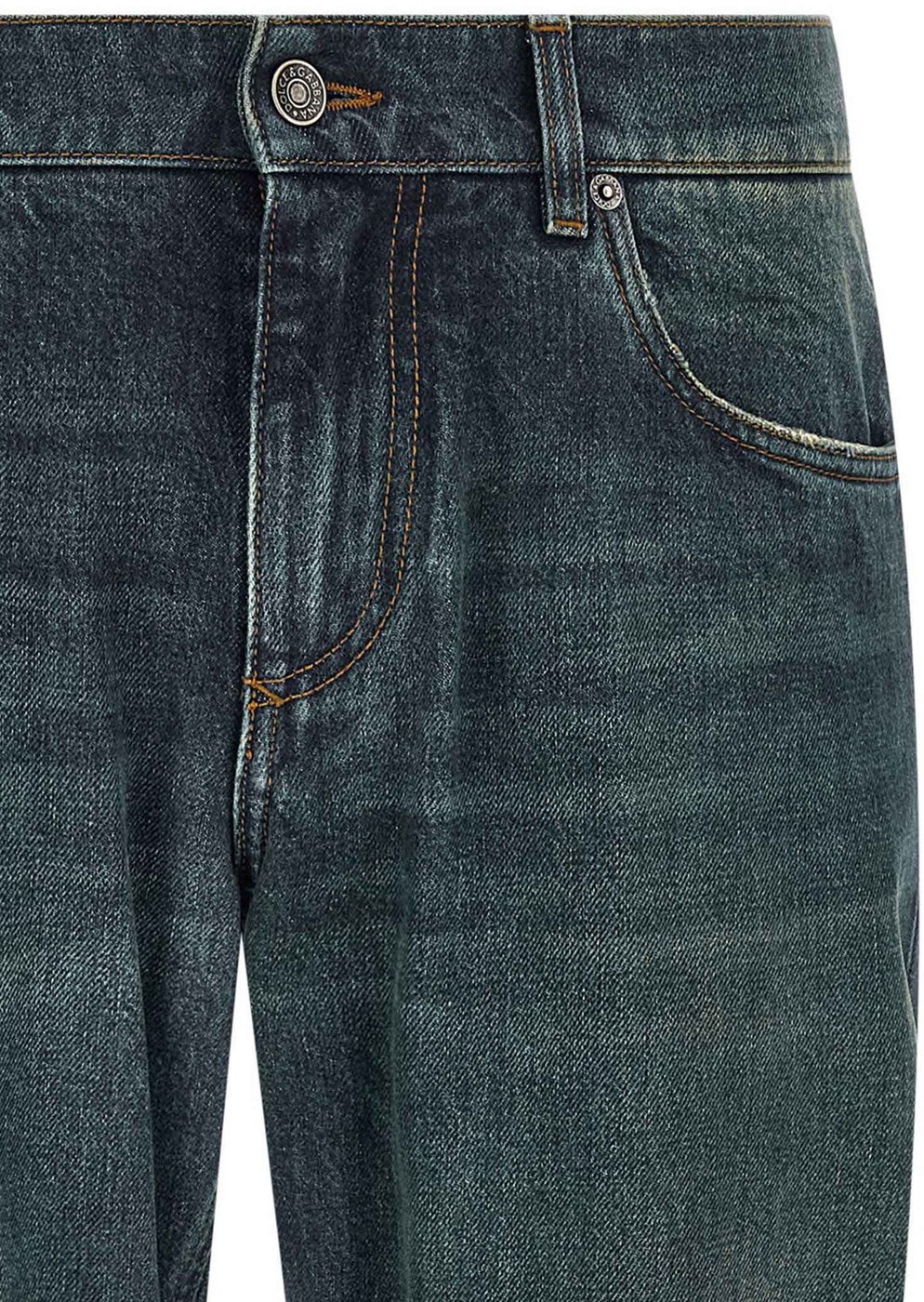 Dolce & Gabbana Blue Cotton Straight-Leg Jeans