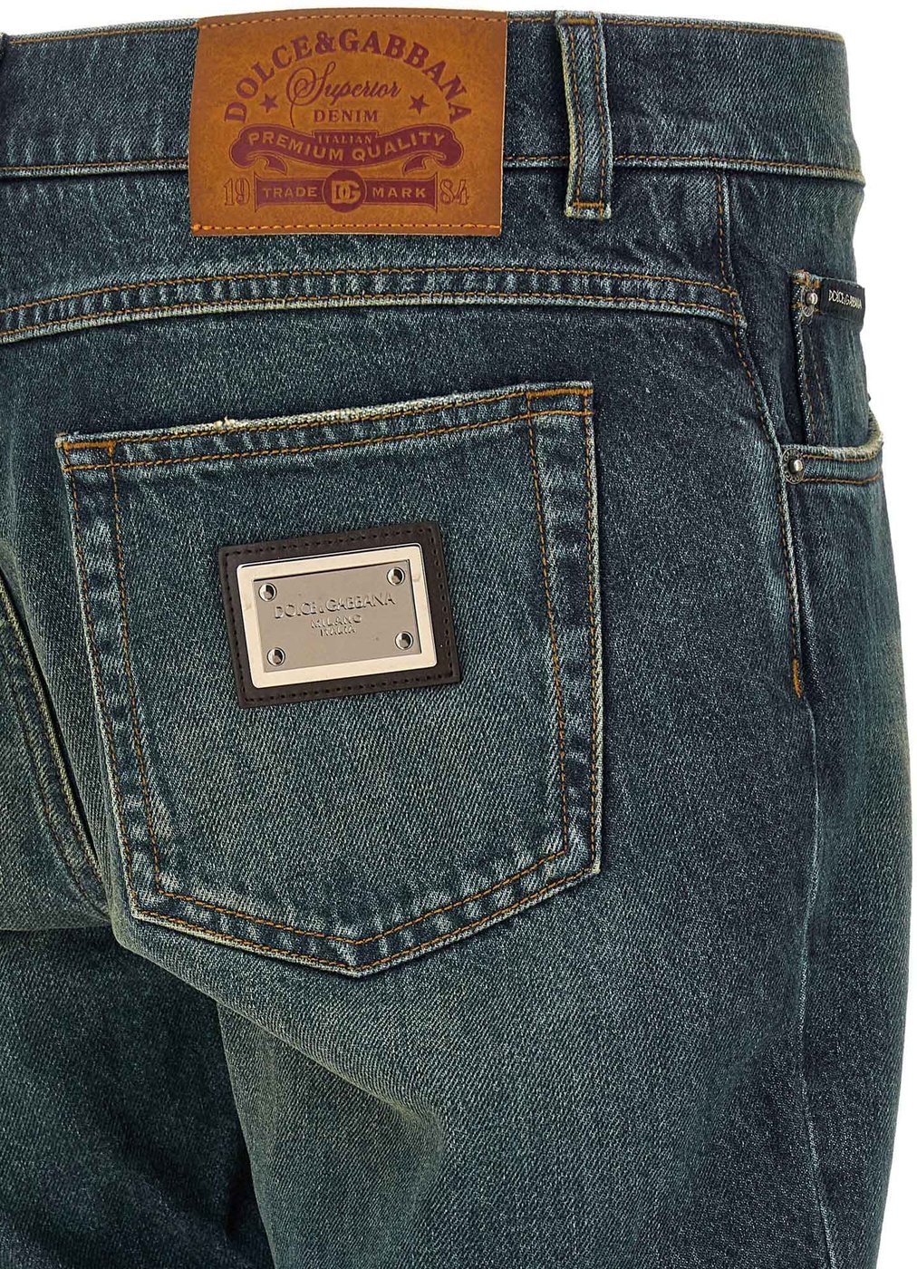 Dolce & Gabbana Blue Cotton Straight-Leg Jeans