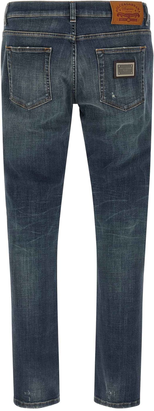 Dolce & Gabbana Blue Cotton Straight-Leg Jeans