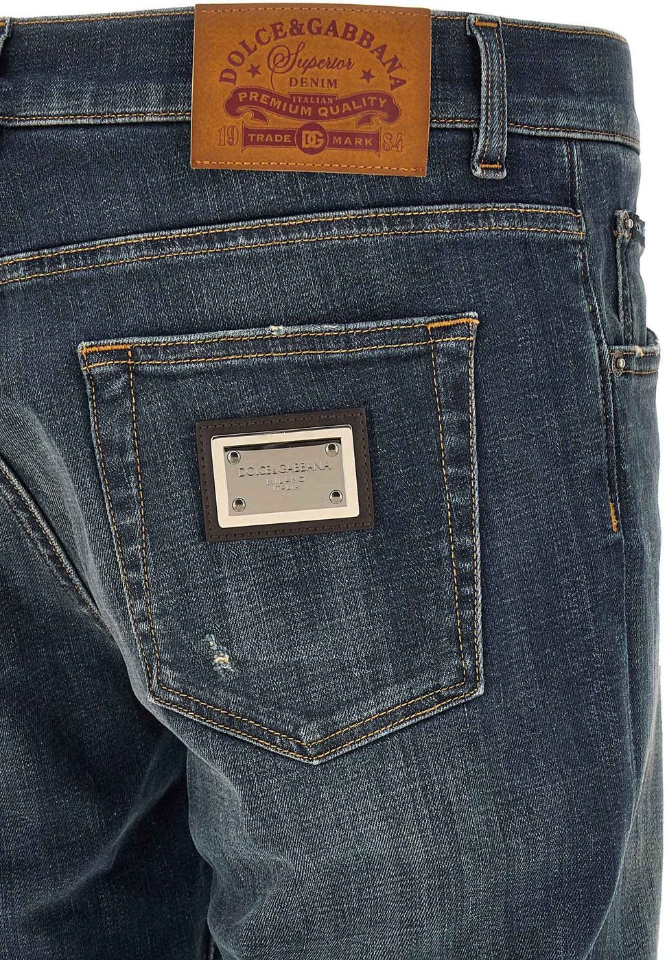 Dolce & Gabbana Blue Cotton Straight-Leg Jeans