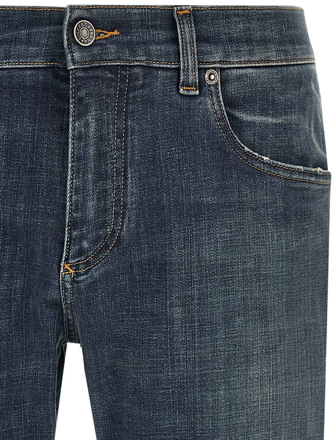 Dolce & Gabbana Blue Cotton Straight-Leg Jeans