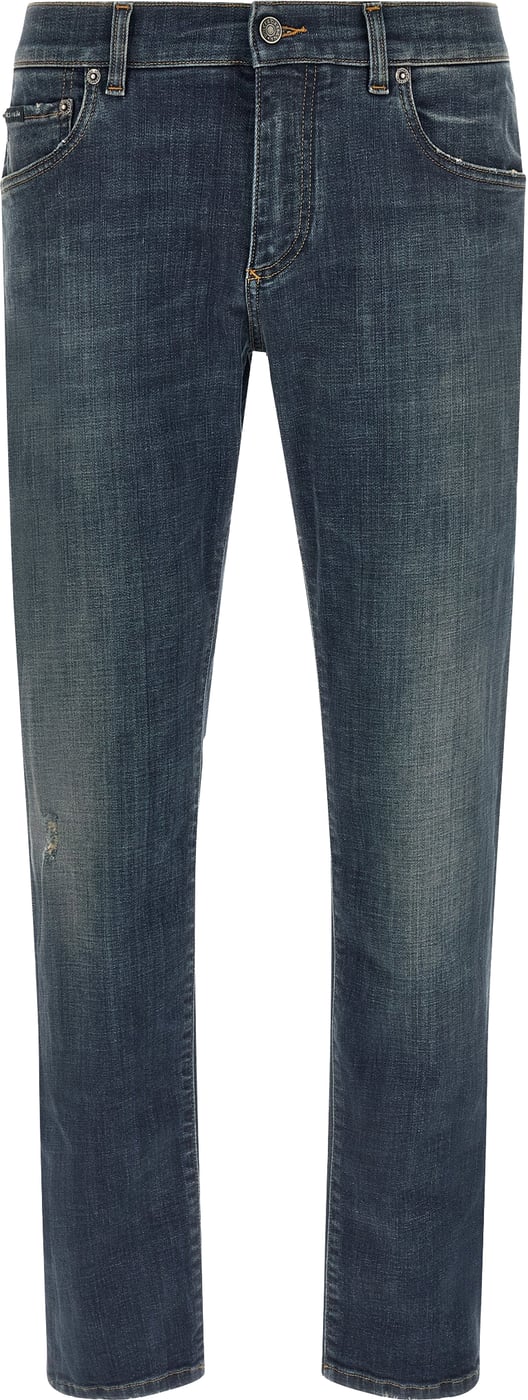 Dolce & Gabbana Blue Cotton Straight-Leg Jeans