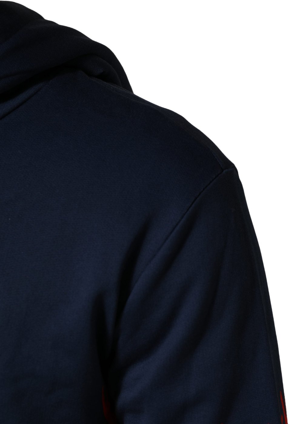 Dolce & Gabbana Blue Cotton Coral Logo Hooded Sweatshirt Sweater