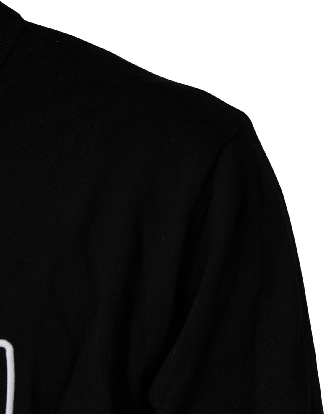 Dolce & Gabbana Black Graphic Logo Crew Neck Wool Pullover Sweater
