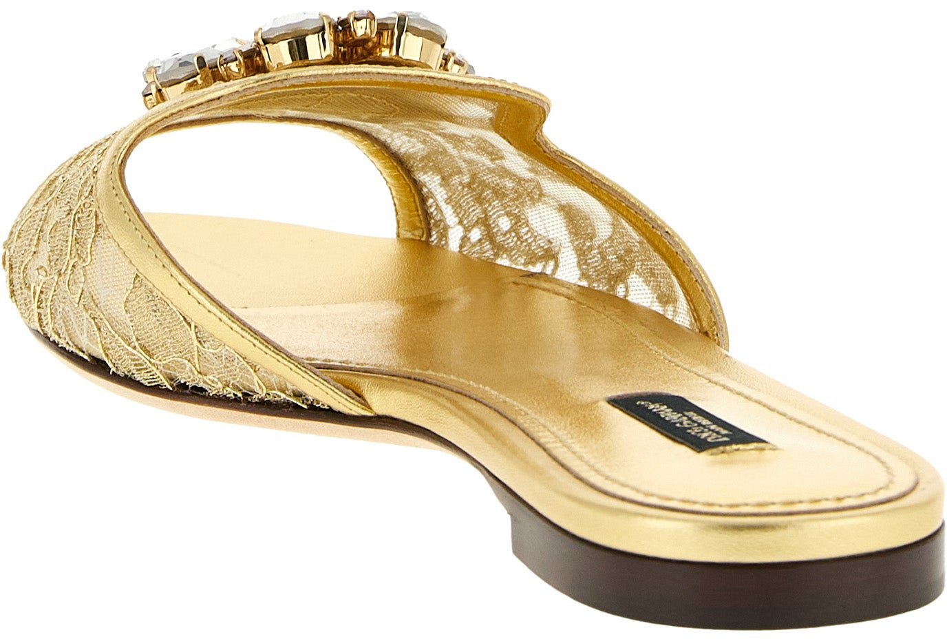 Dolce & Gabbana Gold Polyamide Slides