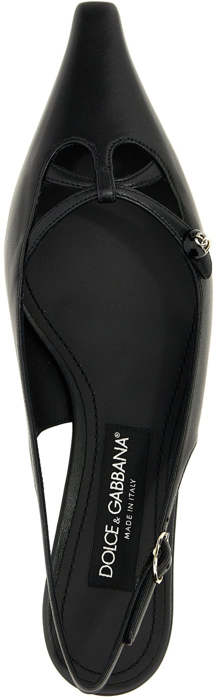Dolce & Gabbana Black Lamb Leather Mid Heel Pumps