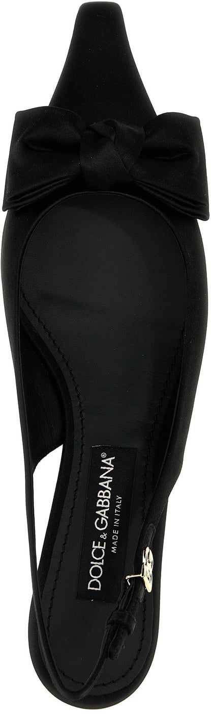 Dolce & Gabbana Black Viscose Mid Heel Pumps
