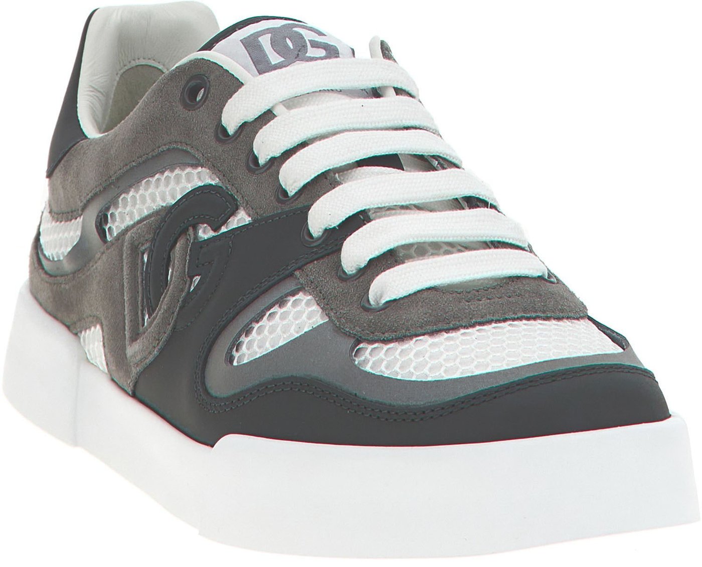Dolce & Gabbana Gray Calfskin Athletic Sneakers