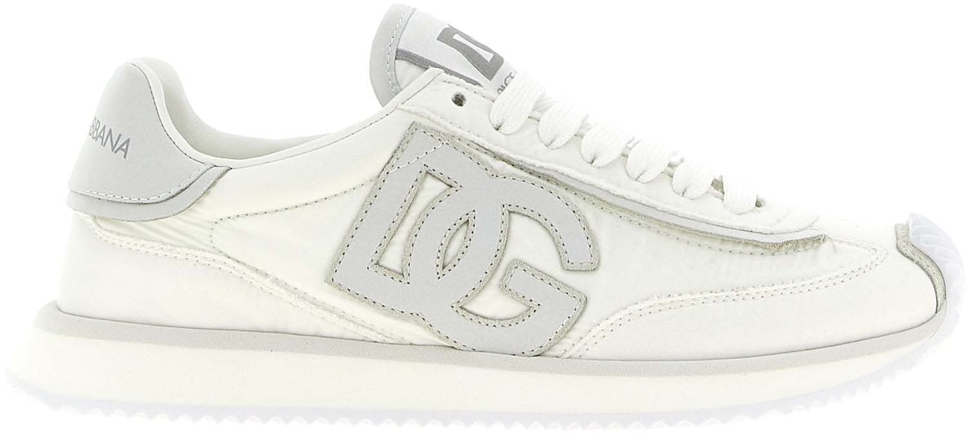 Dolce & Gabbana White Polyester Athletic Sneakers