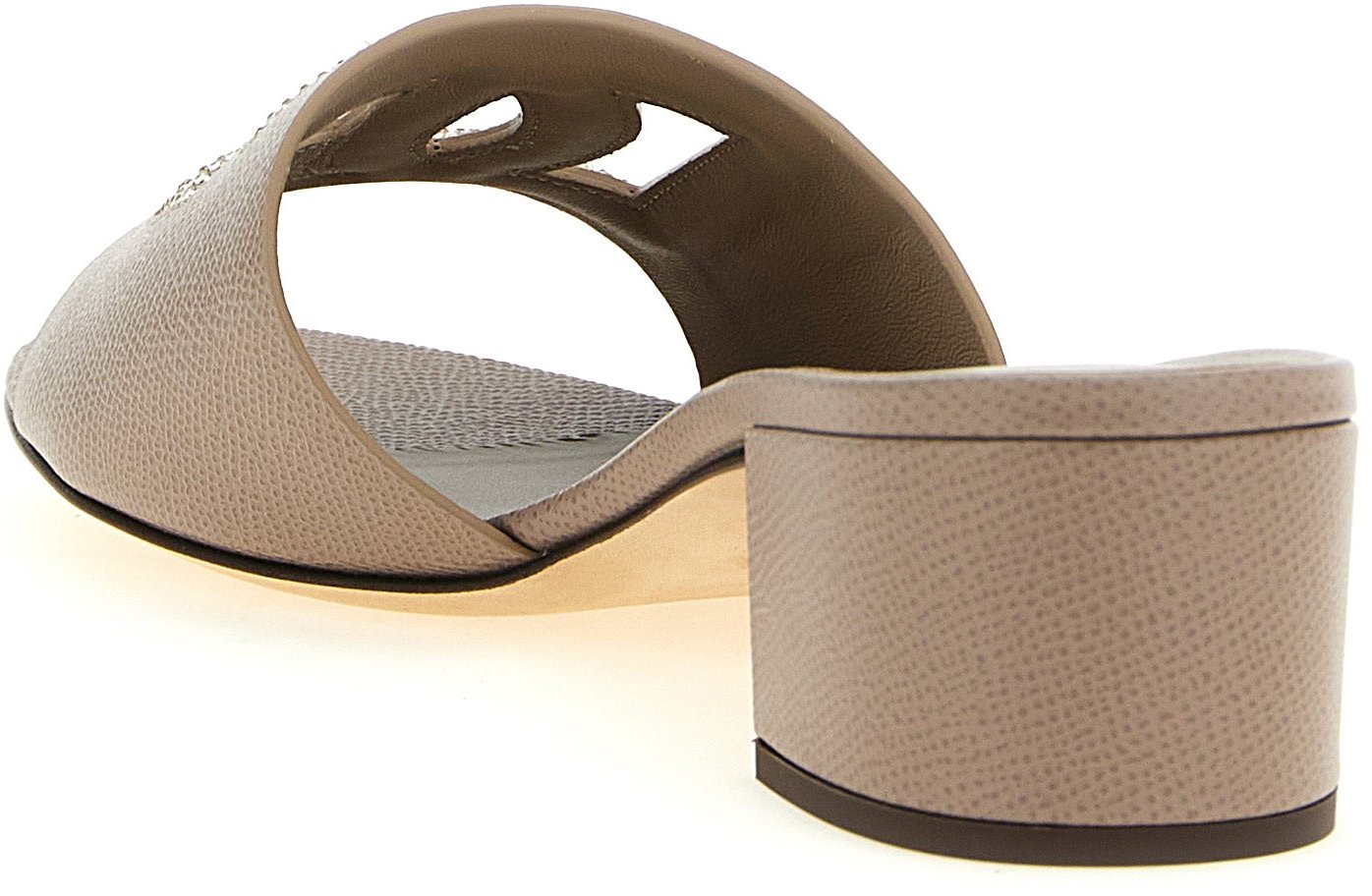Dolce & Gabbana Gray Calfskin Mules