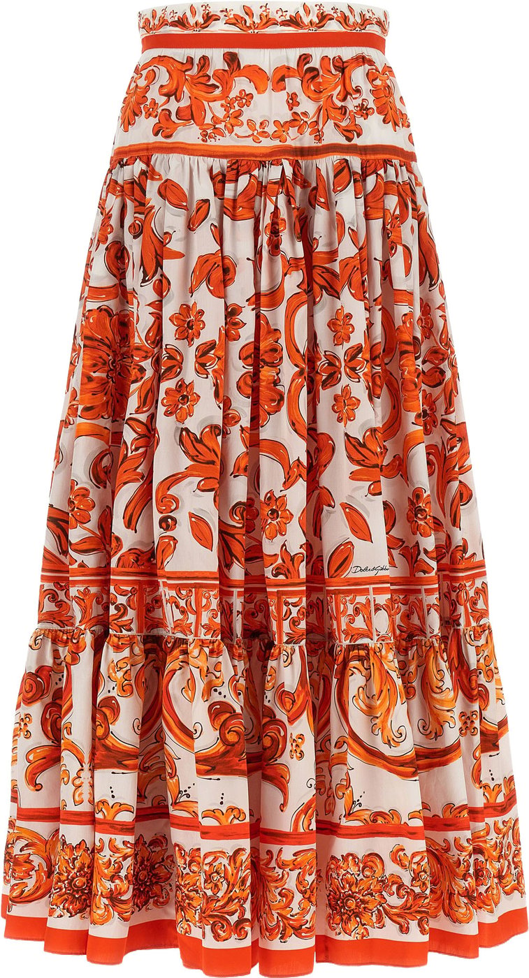 Dolce & Gabbana Orange Cotton Mini Skirt