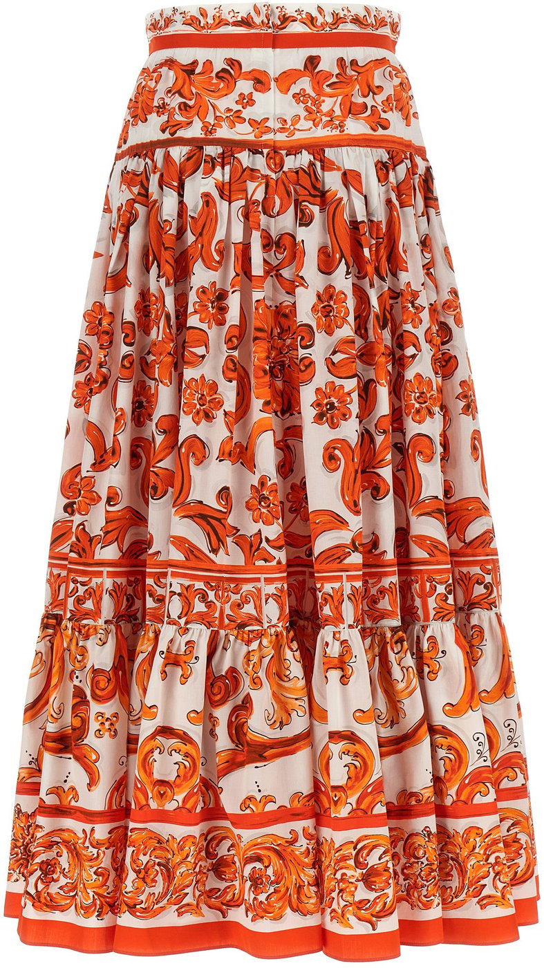 Dolce & Gabbana Orange Cotton Mini Skirt