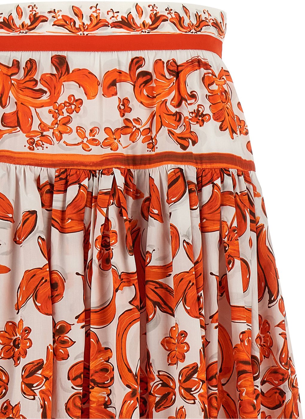 Dolce & Gabbana Orange Cotton Mini Skirt