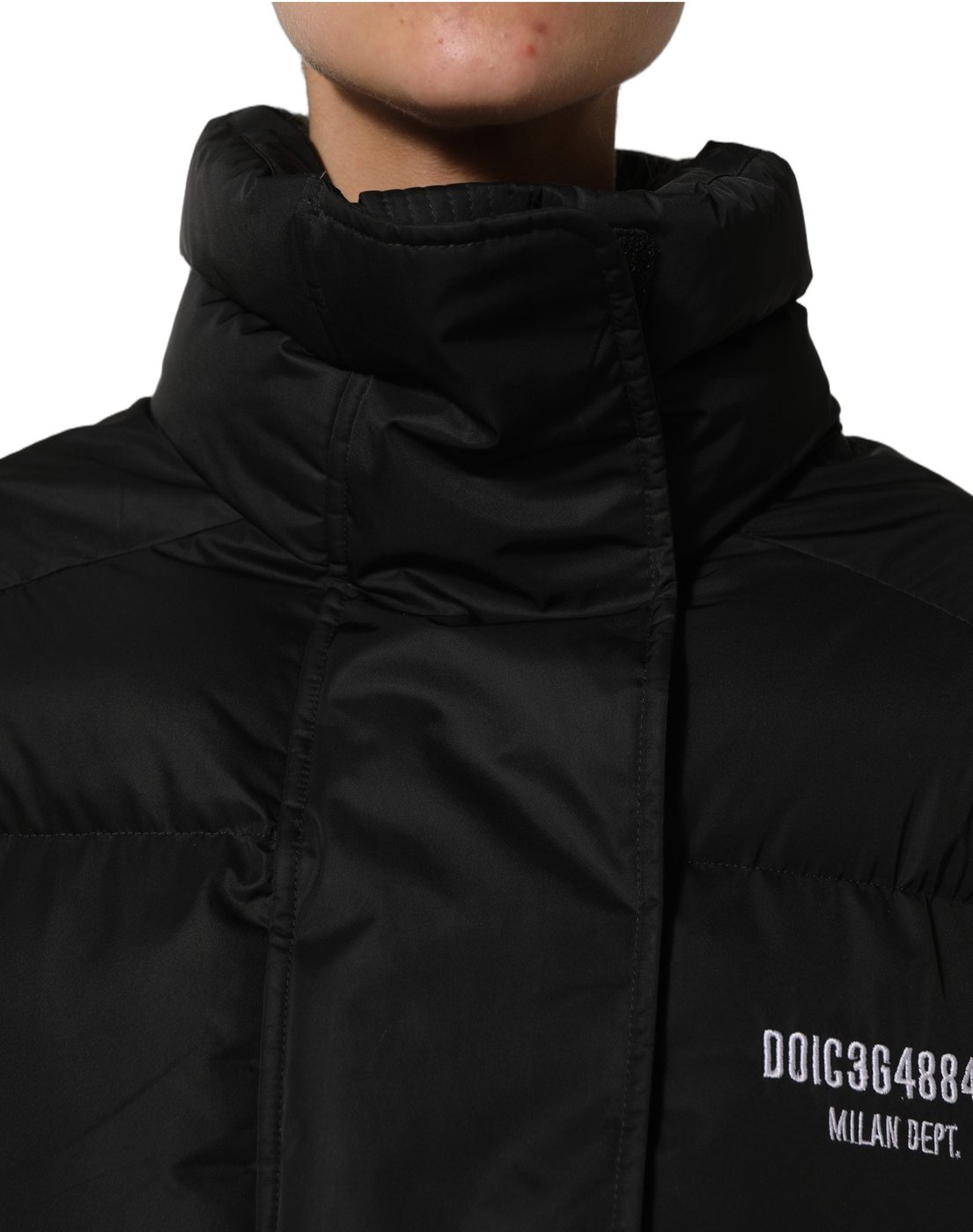 Dolce & Gabbana Black DGVIB3 Embroidered Padded Puffer Jacket