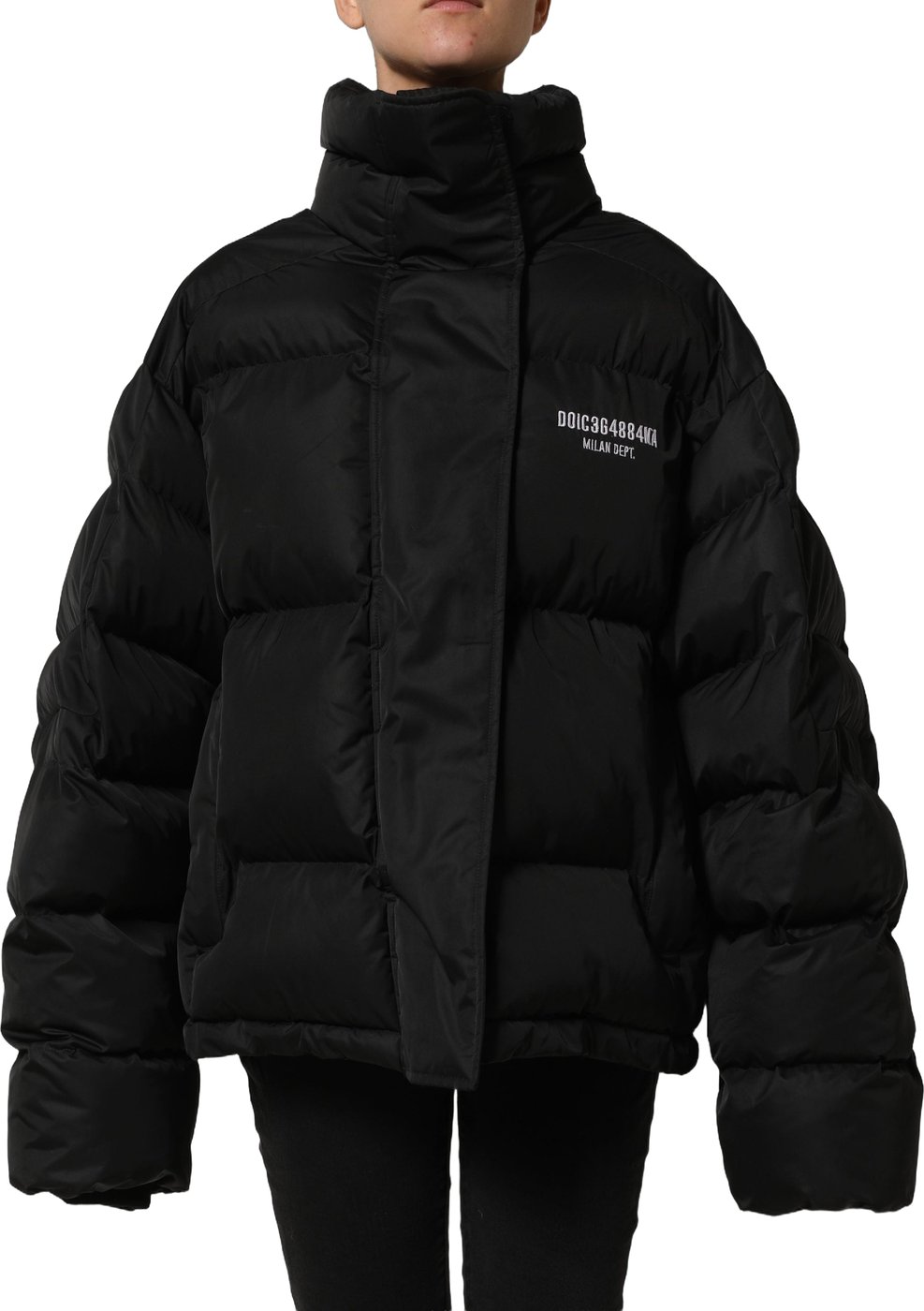 Dolce & Gabbana Black DGVIB3 Embroidered Padded Puffer Jacket