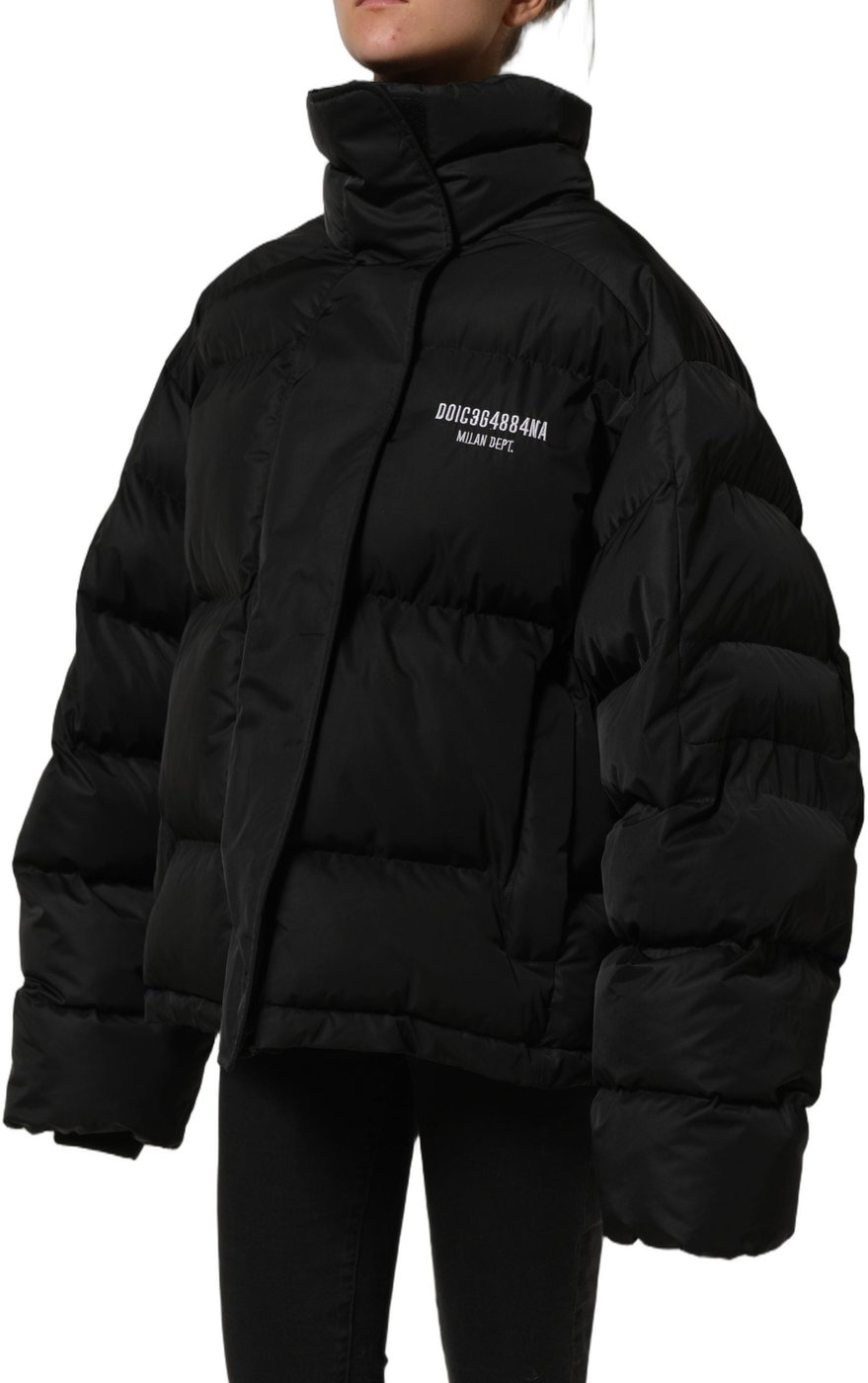 Dolce & Gabbana Black DGVIB3 Embroidered Padded Puffer Jacket