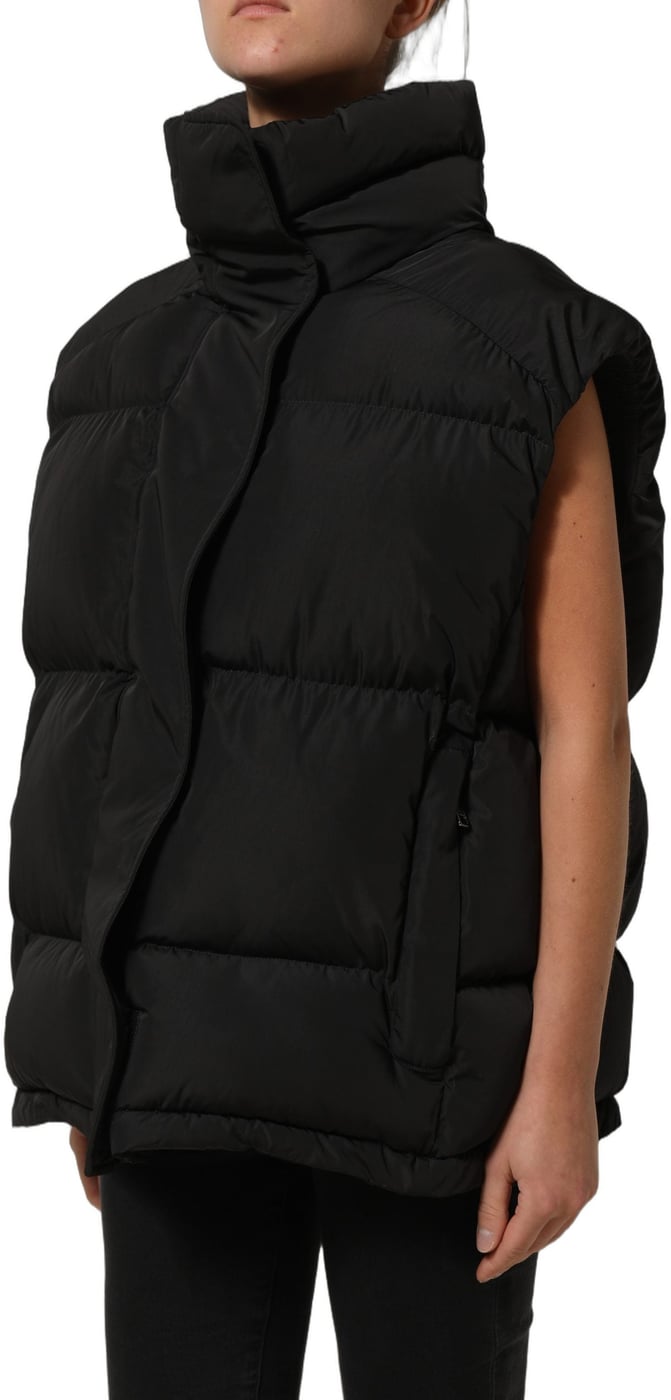 Dolce & Gabbana Black Polyester Sleeveless Padded Men Puffer Jacket