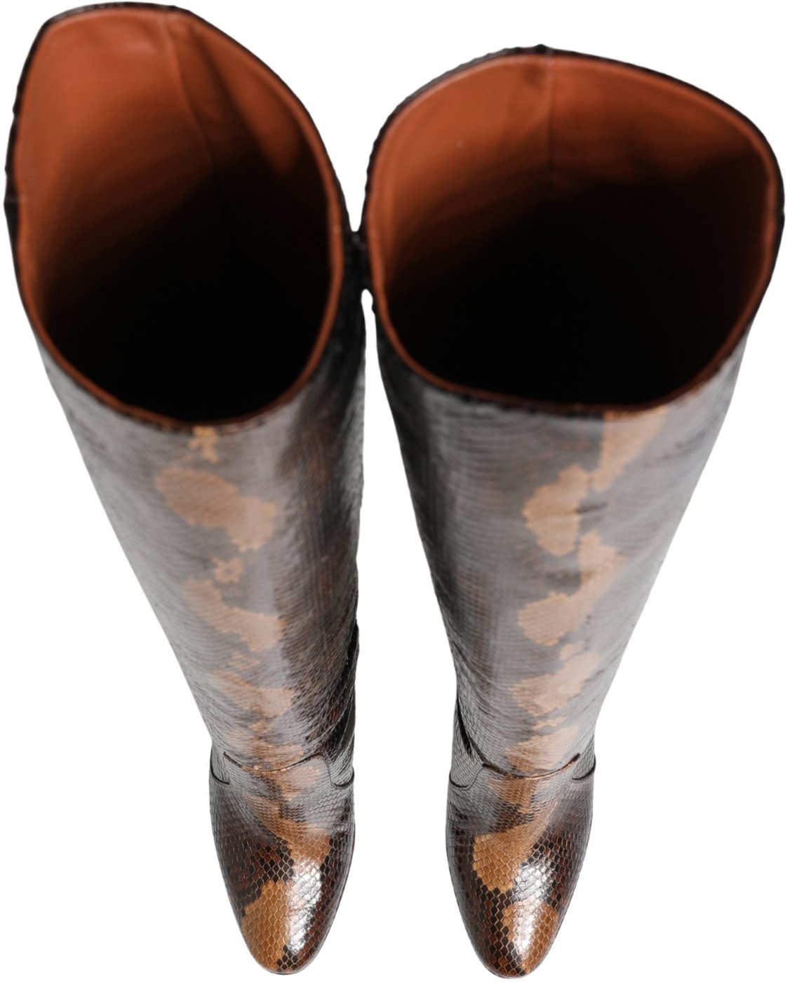 Dolce & Gabbana Brown Exotic Leather Knee High Boots Shoes