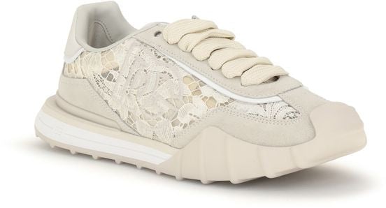 Dolce & Gabbana Beige Calf Leather Bos Taurus Sneakers