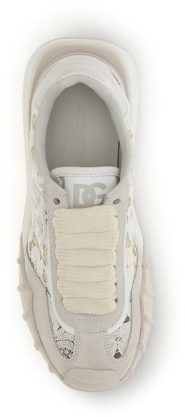 Dolce & Gabbana Beige Calf Leather Bos Taurus Sneakers