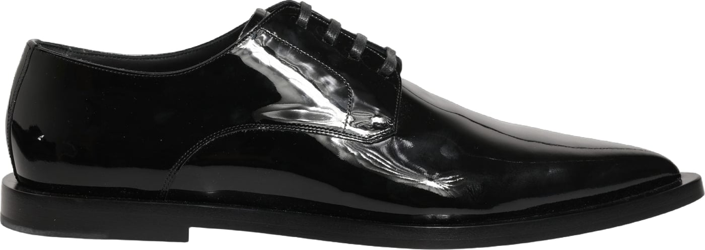 Dolce & Gabbana Black Leather Men Derby Dress Formal Shoes