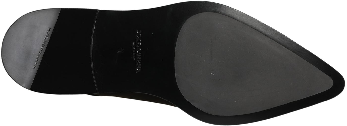 Dolce & Gabbana Black Leather Men Derby Dress Formal Shoes