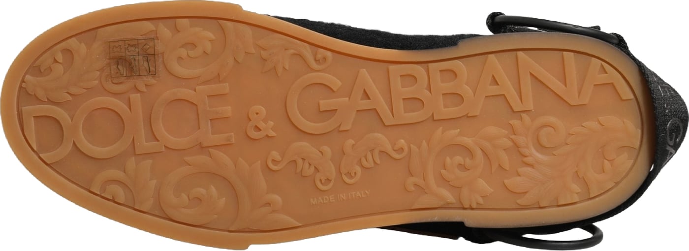 Dolce & Gabbana Black Leather Low Trainers Men Sneakers Shoes