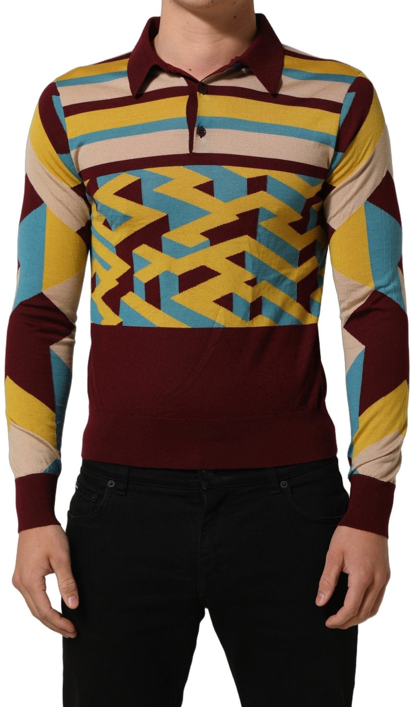Dolce & Gabbana Multicolor Knitted Cashmere Pullover Sweater