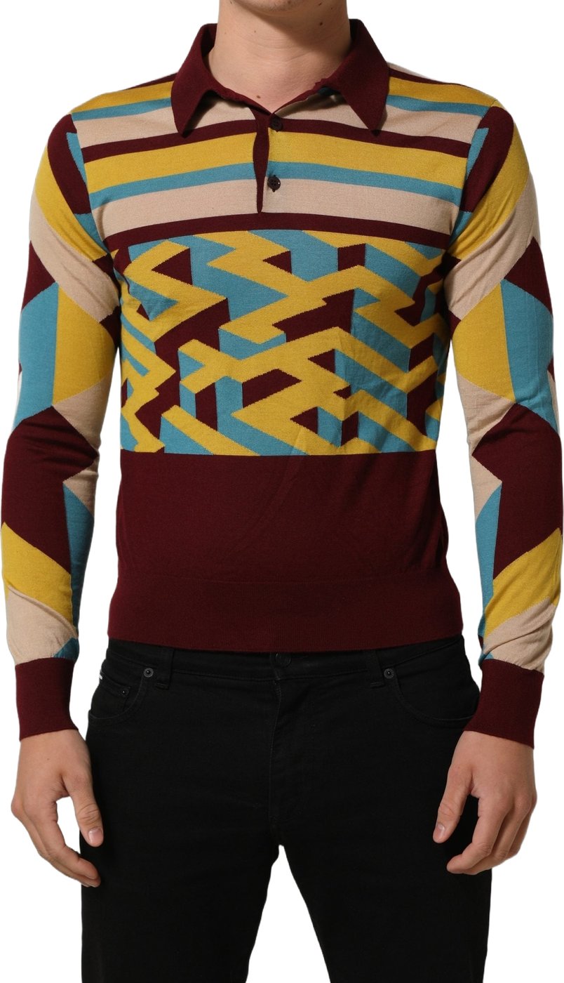 Dolce & Gabbana Multicolor Knitted Cashmere Pullover Sweater