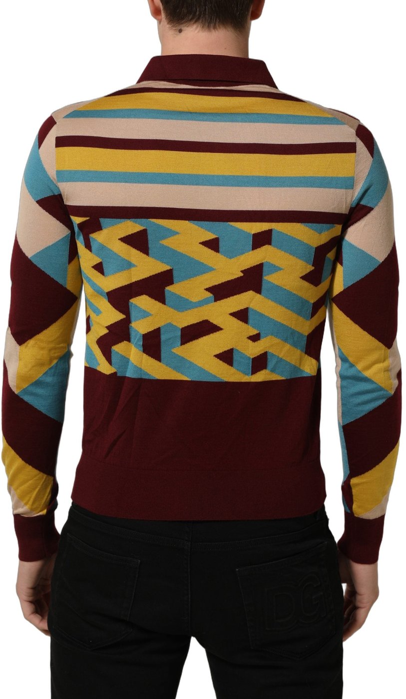 Dolce & Gabbana Multicolor Knitted Cashmere Pullover Sweater