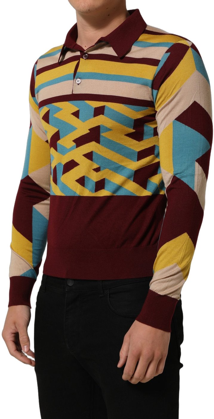 Dolce & Gabbana Multicolor Knitted Cashmere Pullover Sweater