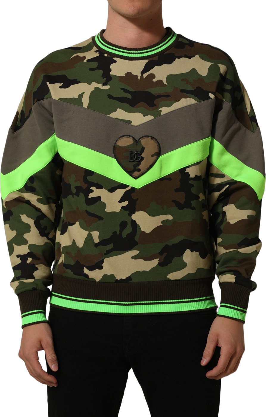 Dolce & Gabbana Multicolor Camouflage Sweatshirt Men Sweater