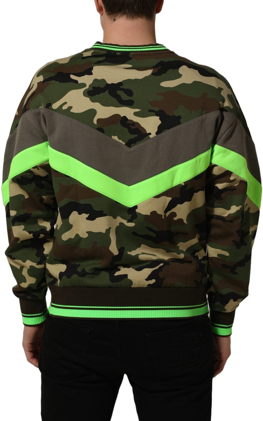 Dolce & Gabbana Multicolor Camouflage Sweatshirt Men Sweater