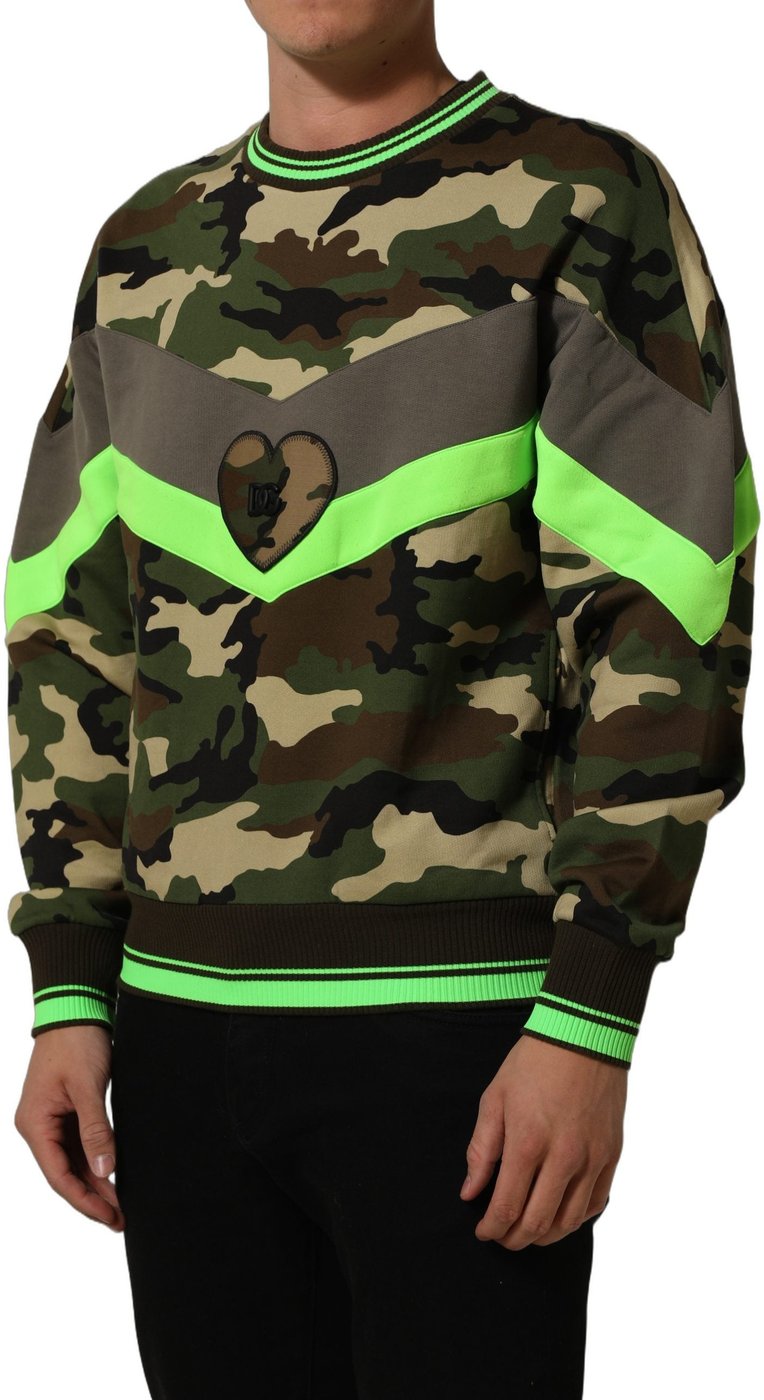 Dolce & Gabbana Multicolor Camouflage Sweatshirt Men Sweater