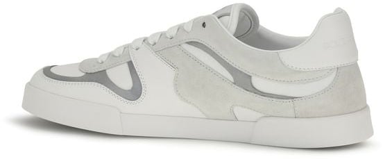 Dolce & Gabbana White Calf Leather Bos Taurus Low Top Sneakers