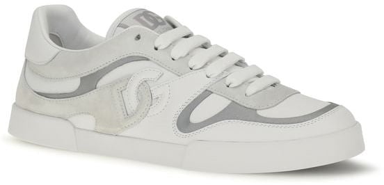 Dolce & Gabbana White Calf Leather Bos Taurus Low Top Sneakers