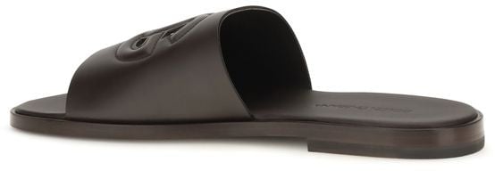 Dolce & Gabbana Brown Calf Leather Bos Taurus Flat Sandals