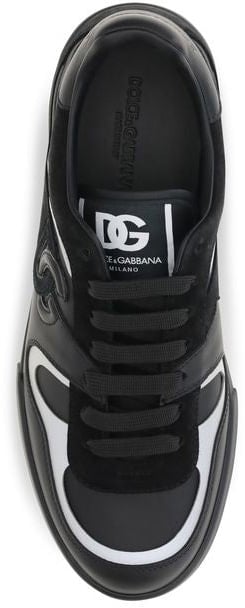 Dolce & Gabbana Black Calf Leather Bos Taurus Sneakers