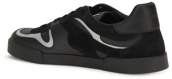 Dolce & Gabbana Black Calf Leather Bos Taurus Sneakers