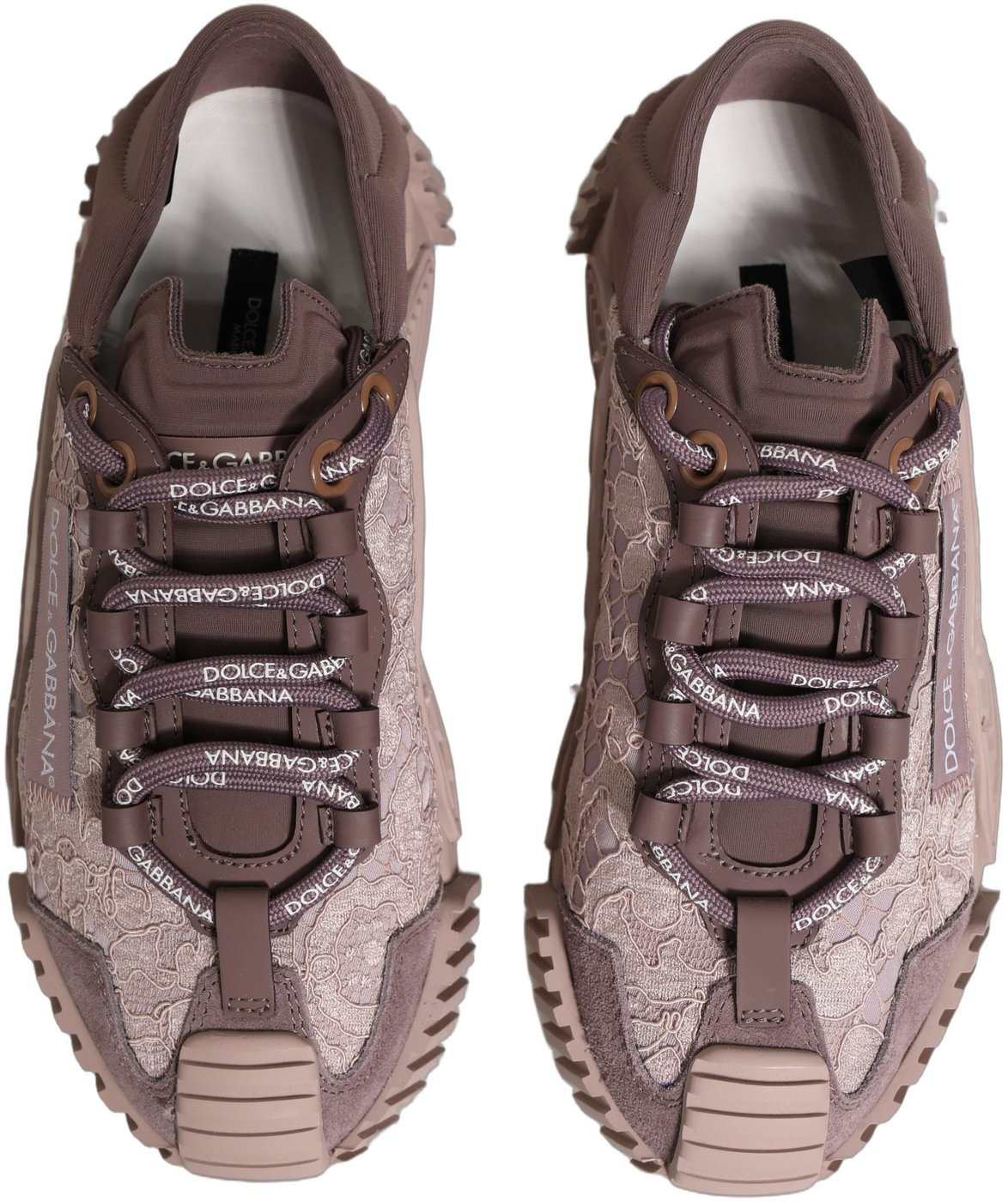 Dolce & Gabbana Pink Lace NS1 Low Top Sneaker Sports Shoes