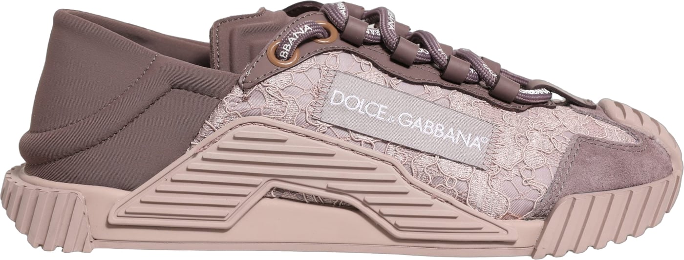 Dolce & Gabbana Pink Lace NS1 Low Top Sneaker Sports Shoes