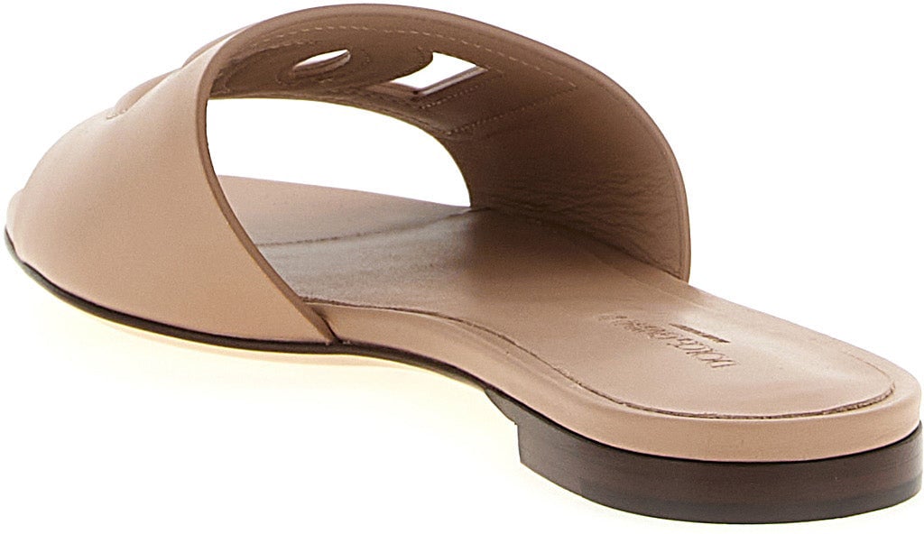 Dolce & Gabbana Beige Calfskin Slides