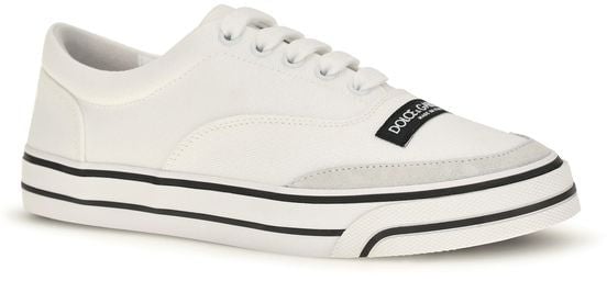 Dolce & Gabbana White Cotton Low Top Sneakers