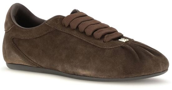 Dolce & Gabbana Brown Suede Leather Low Top Sneakers