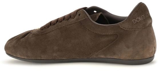 Dolce & Gabbana Brown Suede Leather Low Top Sneakers