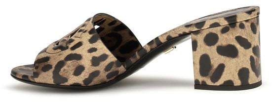 Dolce & Gabbana Beige Calf Leather Bos Taurus Mules