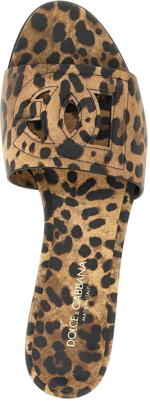 Dolce & Gabbana Brown Calfskin Slides